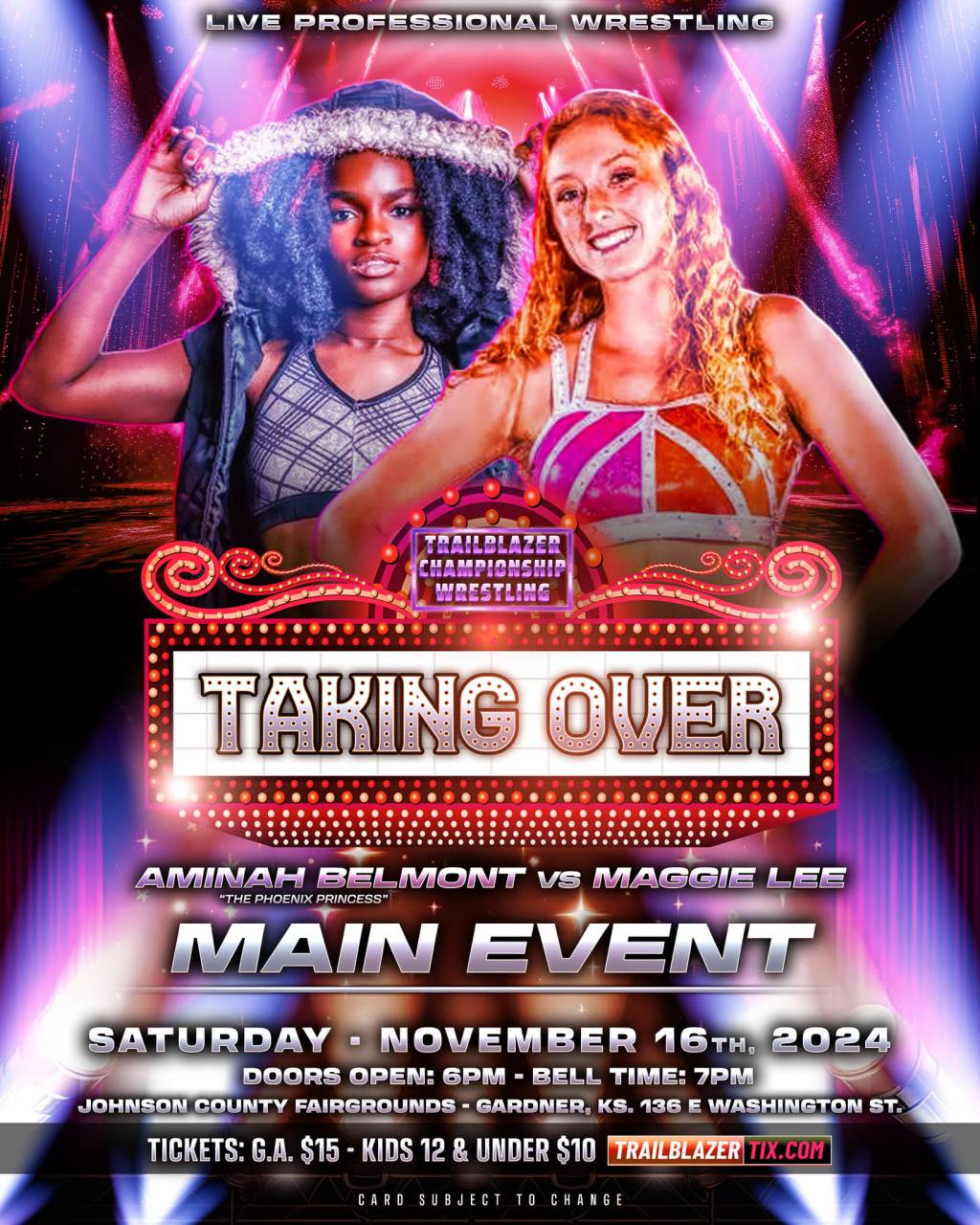 Match Announcement: Taking Over – “The Phoenix Princess” Aminah Belmont VS Maggie Lee