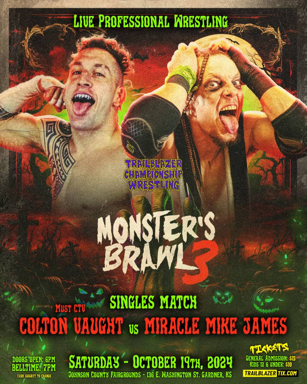 Match Announcement: Monster’s Brawl 3 – “Must CTV” Colton Vaught VS Miracle Mike James